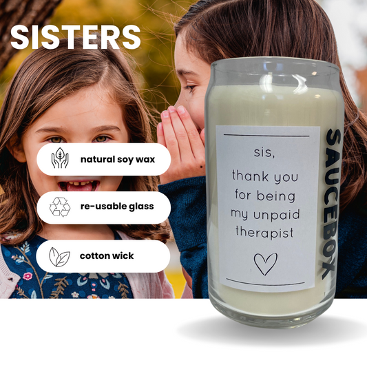 sisters soy candle cotton wick