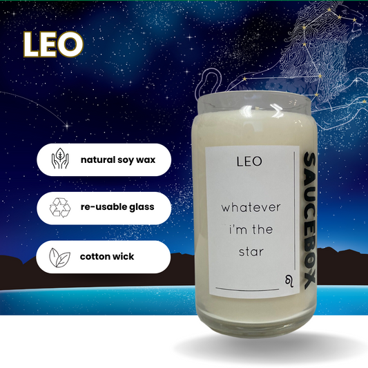 leo soy candle cotton wick