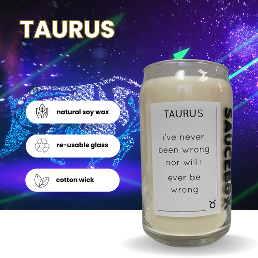 taurus soy candle cotton wick