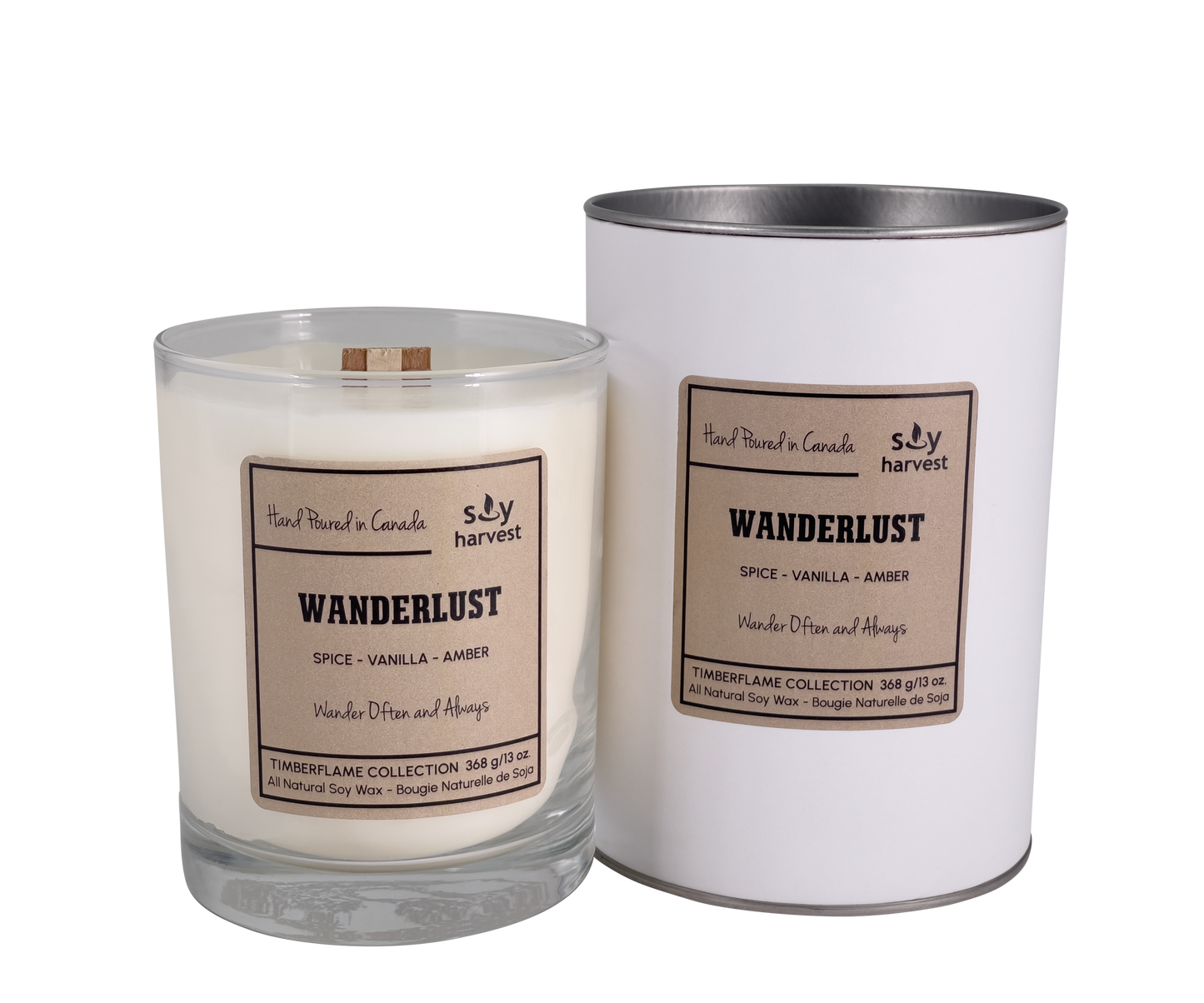wooden wick all natural soy wax candle