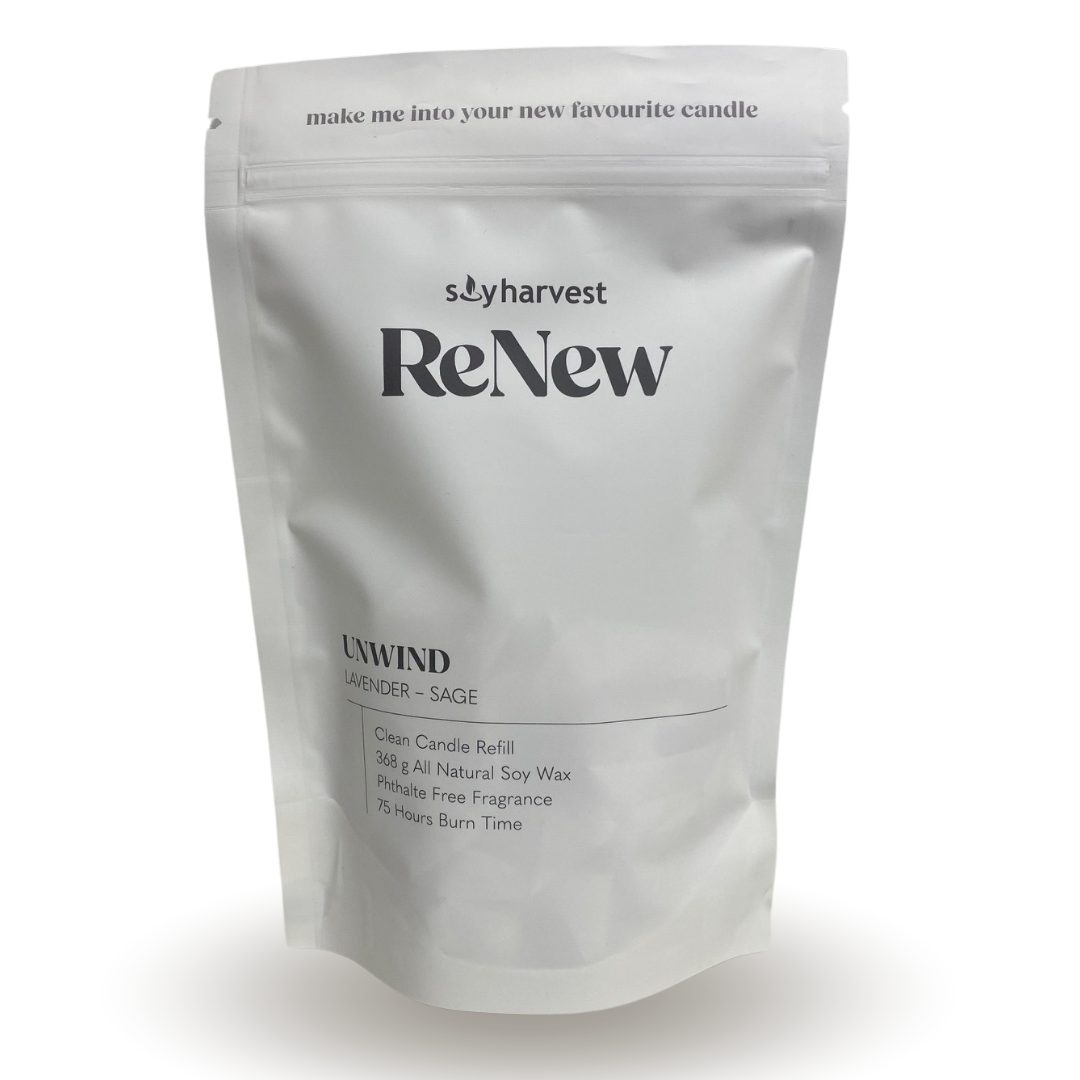Renew - Unwind, Lavender and sage. Candle in a bag make at home kit. Fundraising available.