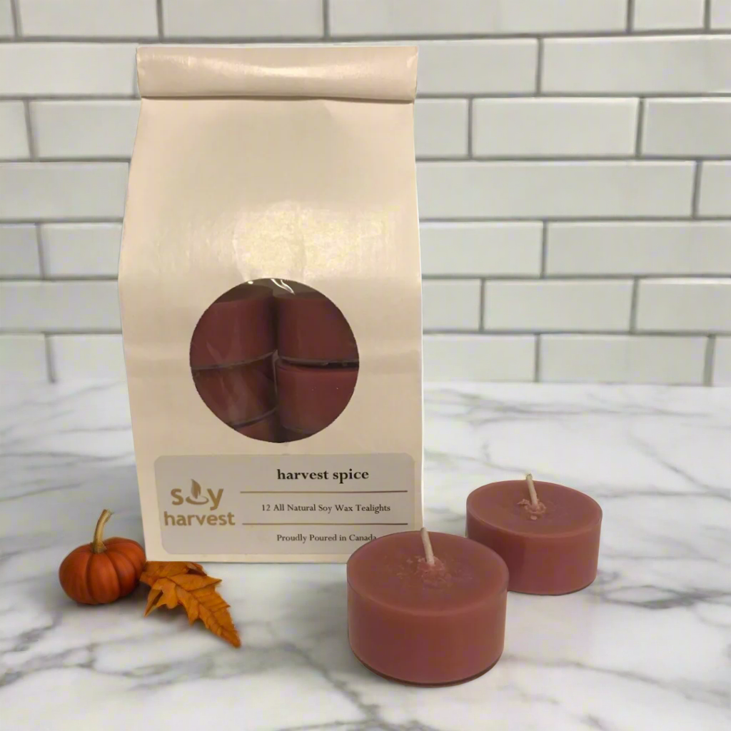 harvest spice soy tealight candle