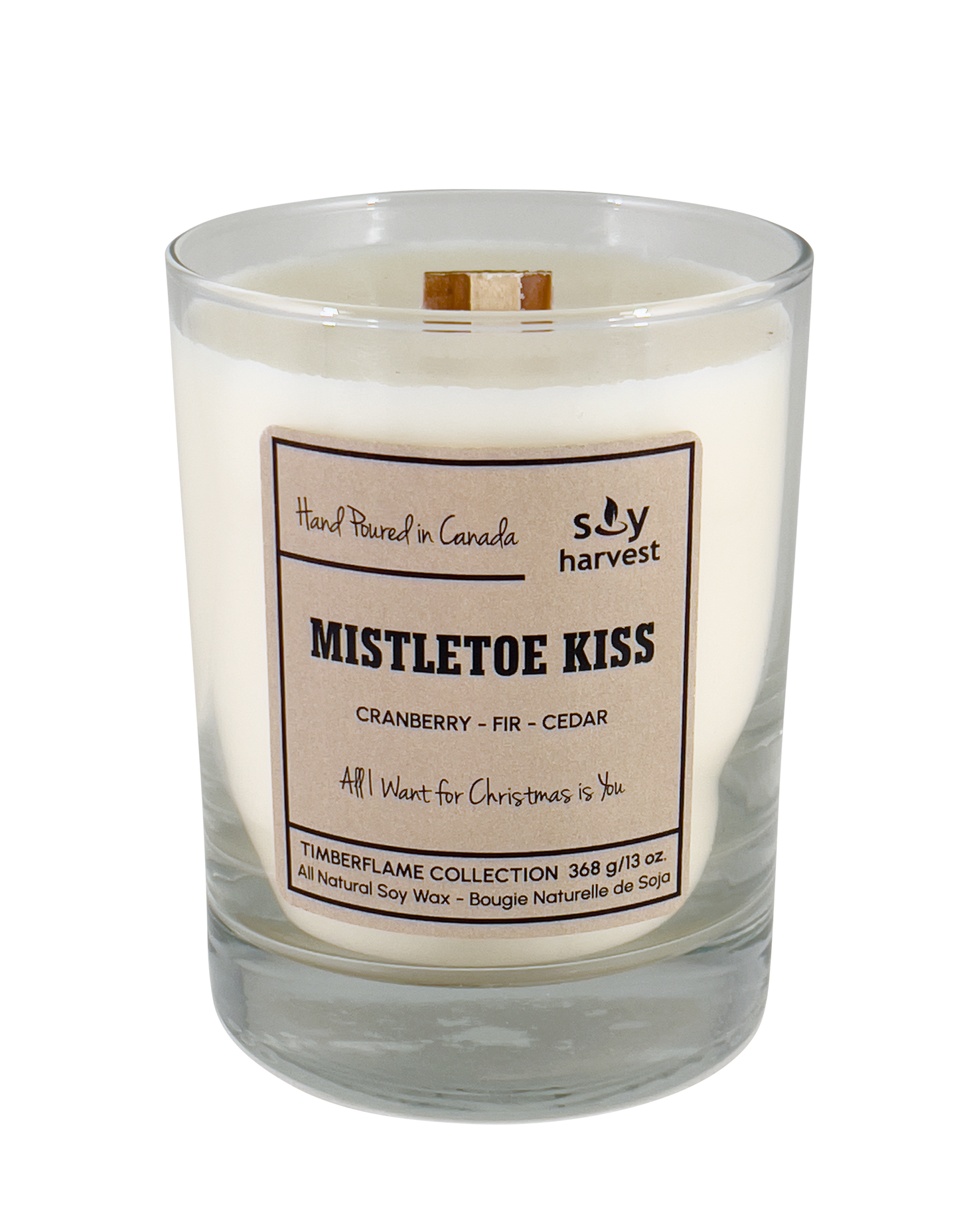 mistletoe kiss soy candle cotton wick winnipeg