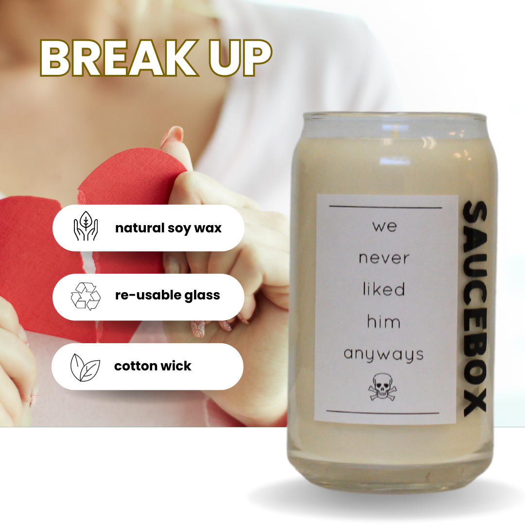 break up scented soy candle cotton wick