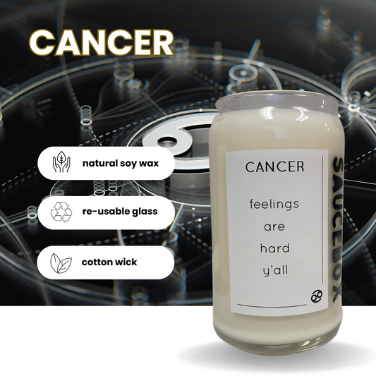 cancer scented soy candle cotton wick