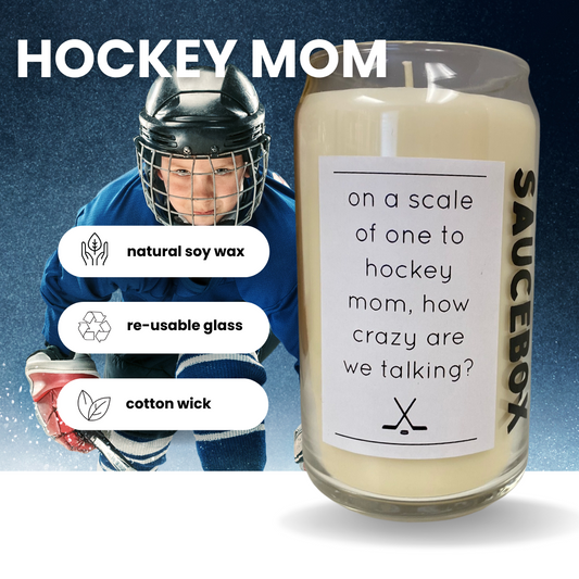 hockey mom soy candle cotton wick