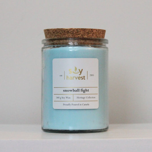 snowball fight soy candle cotton wick