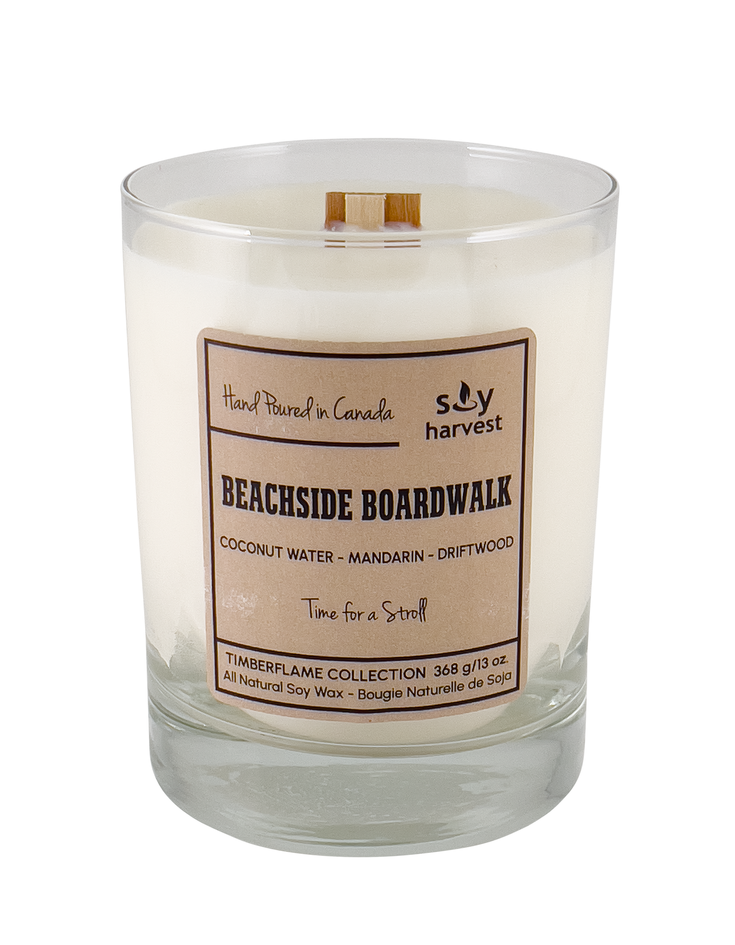  wooden wick all natural soy wax candle 
