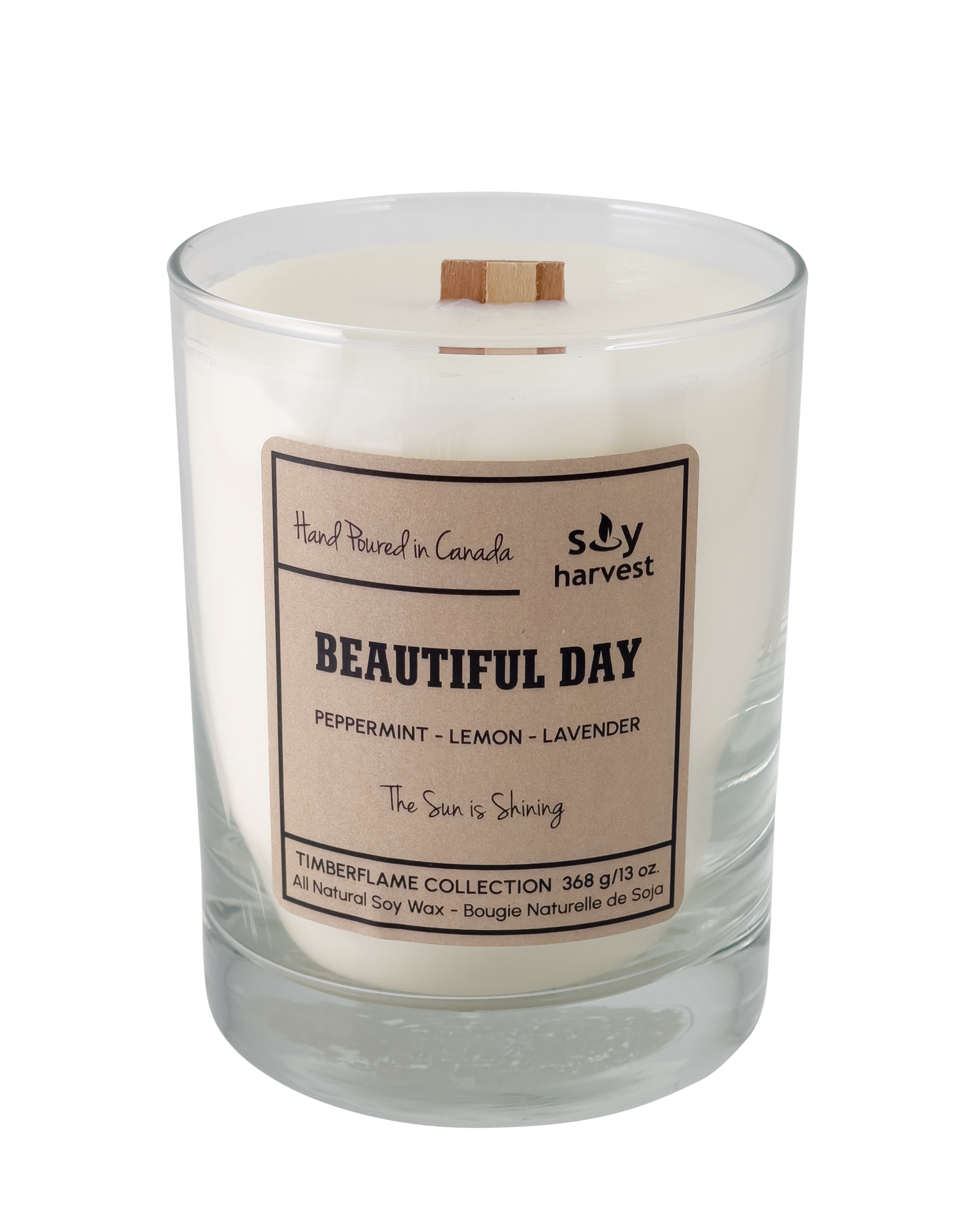  wooden wick all natural soy wax candle 