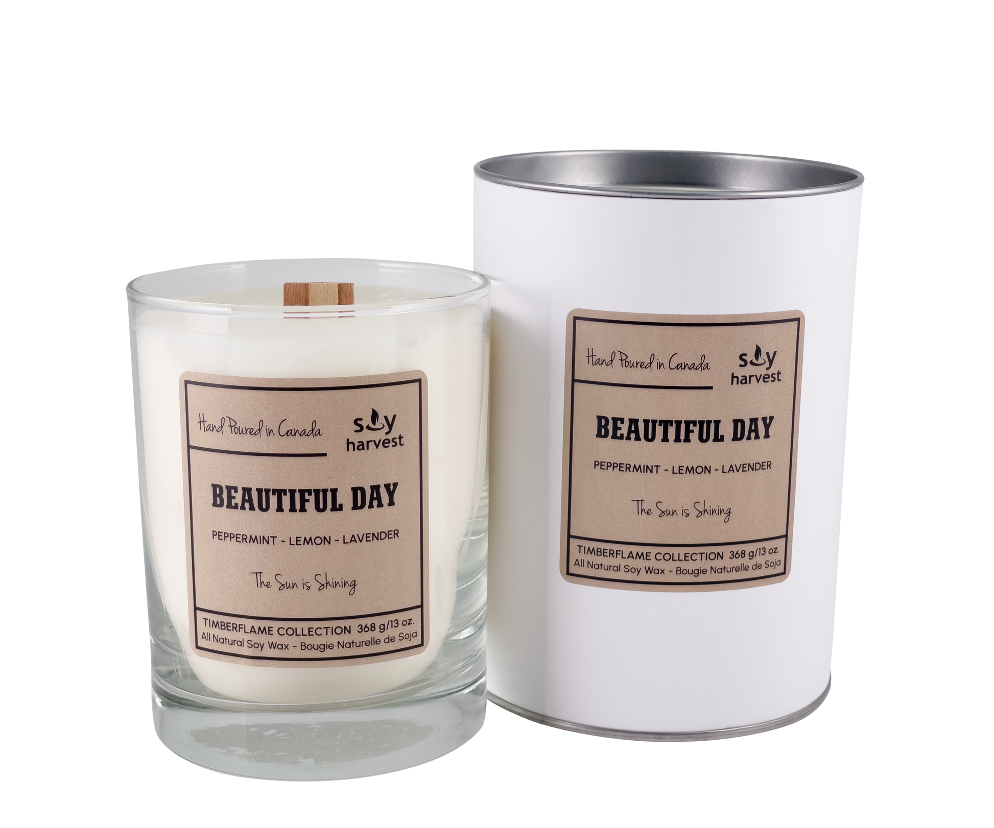  wooden wick all natural soy wax candle 