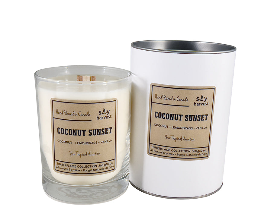  wooden wick all natural soy wax candle 