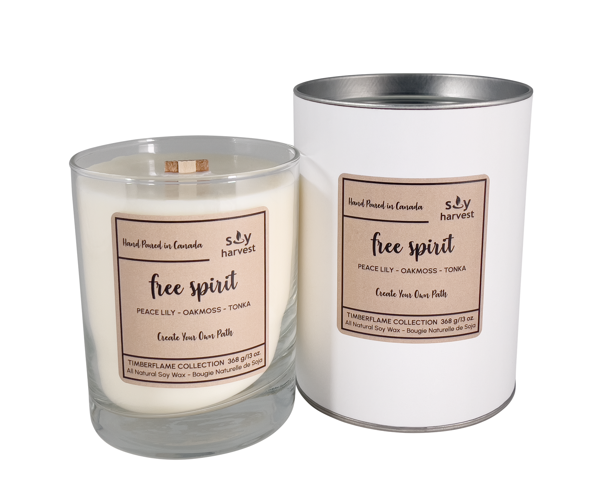  wooden wick all natural soy wax candle 