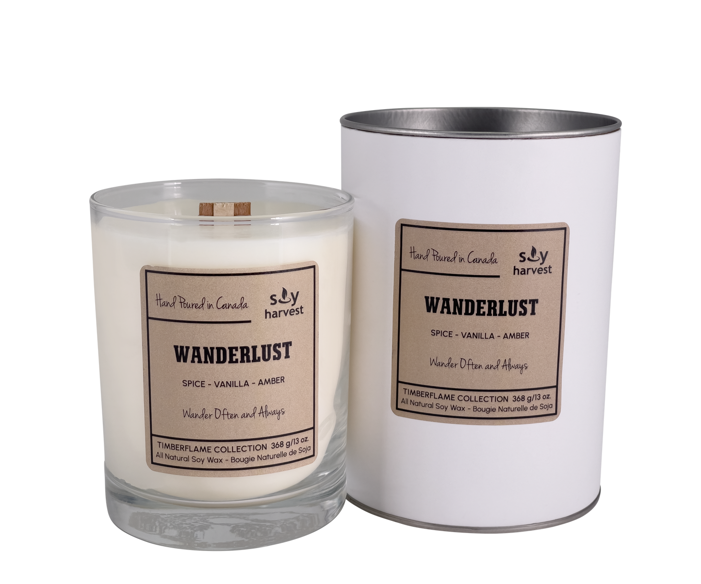  wooden wick all natural soy wax candle 