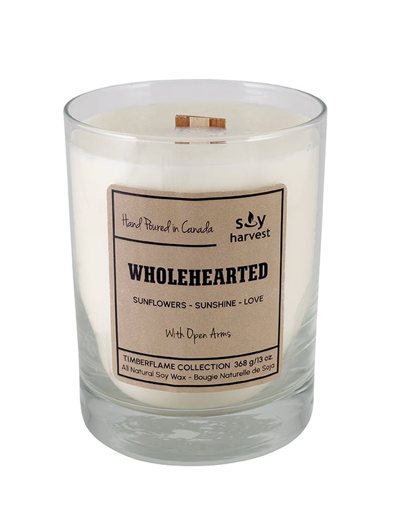  wooden wick all natural soy wax candle 