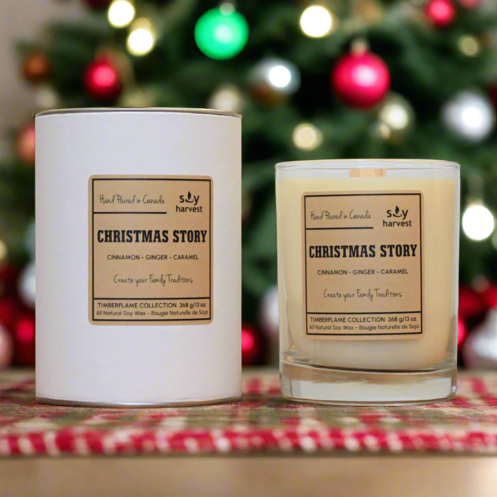 christmas story soy candle cotton wick
