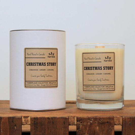 christmas story soy candle cotton wick