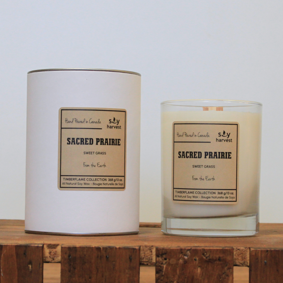 Sacred Prairie Scented Candle with Wooden Wick Soy Harvest Candles