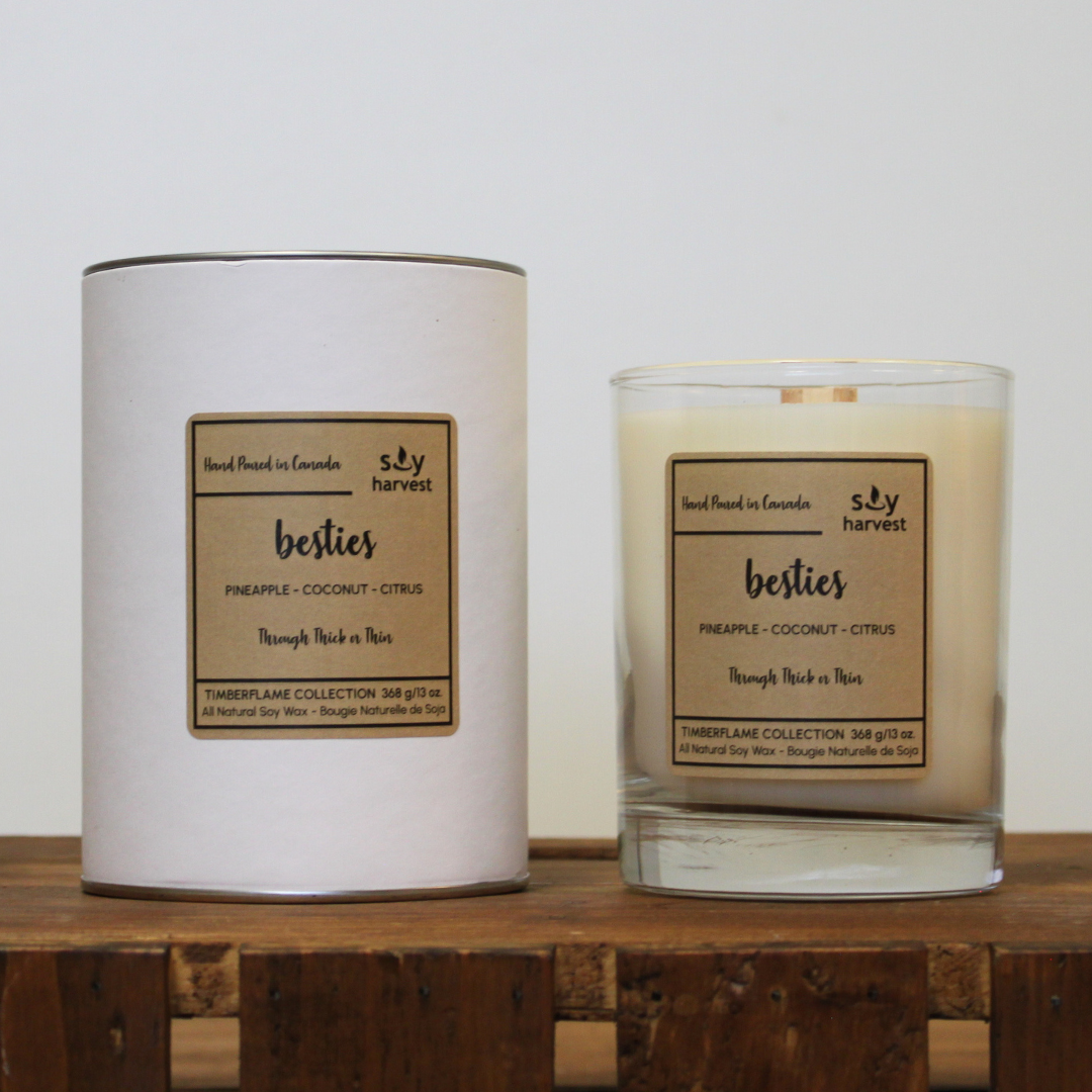 besties scented soy candle cotton wick