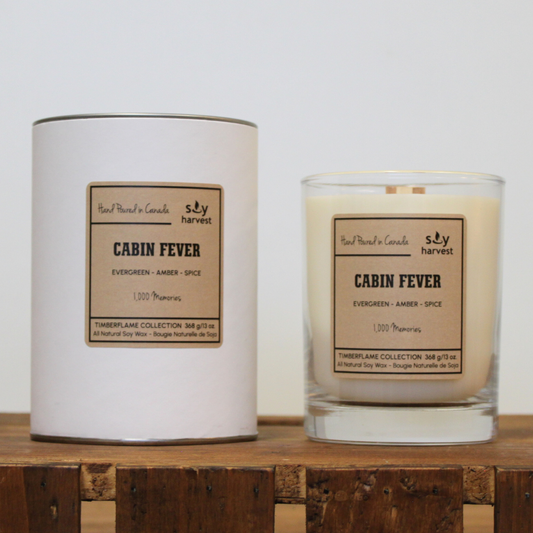 cabin fever scented soy candle cotton wick