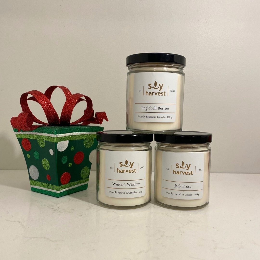 holiday pack soy candle cotton wick