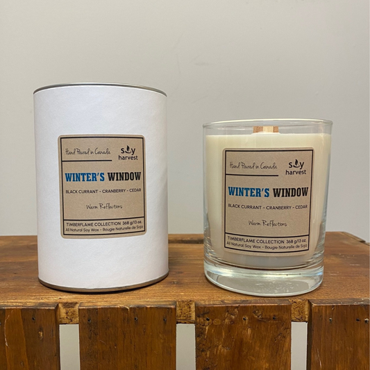 winters window soy candle cotton wick