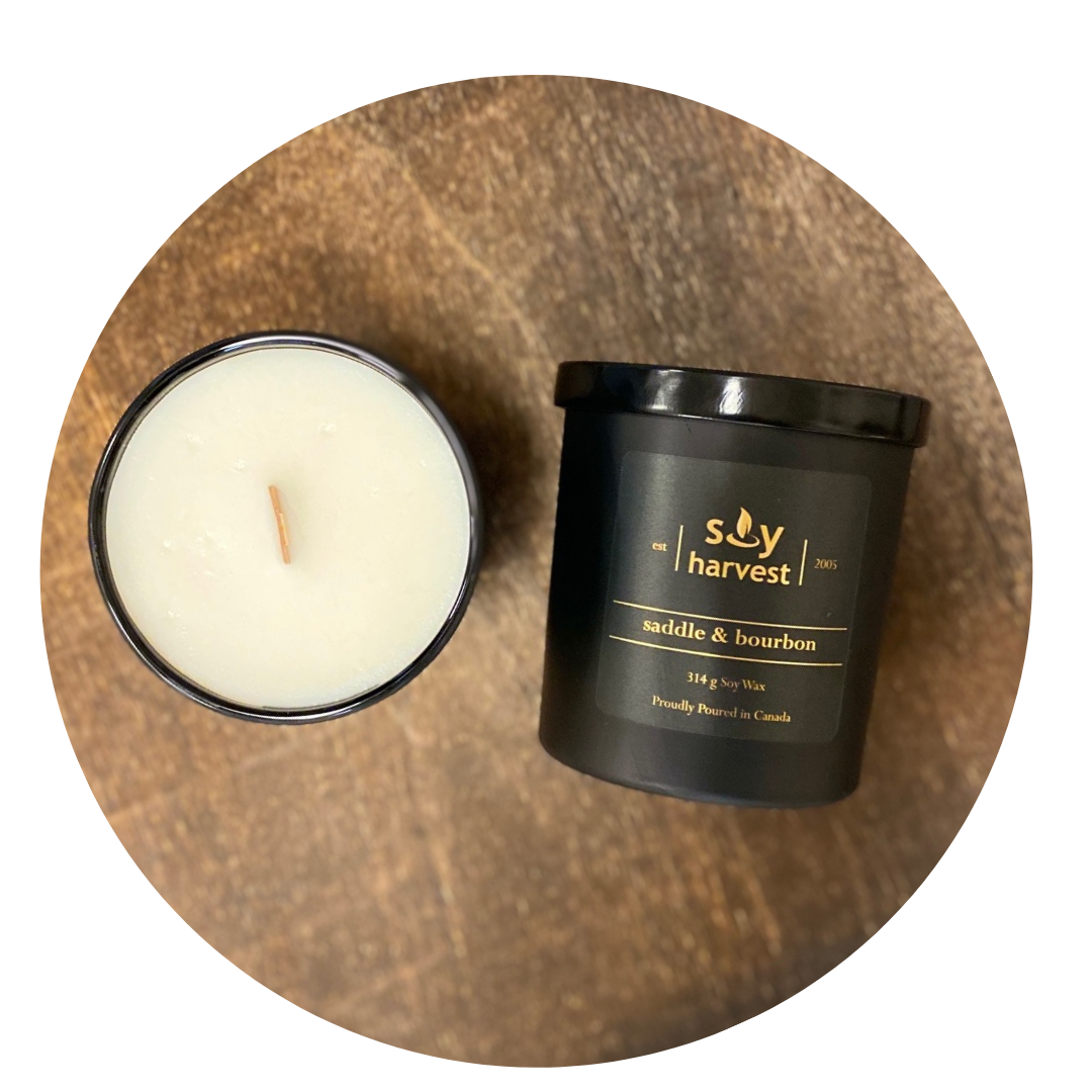 saddle bourbon soy candle cotton wick