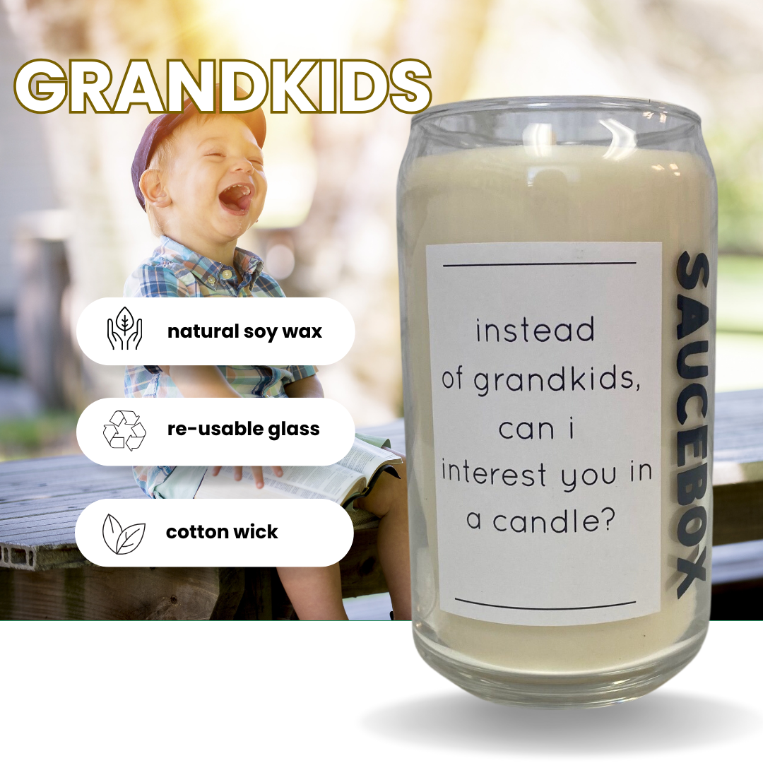 grandkids soy candle cotton wick