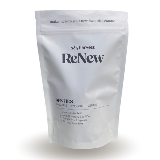 renew - besties, pineapple, coconut and citrus. everything you need to make a candle in your home.