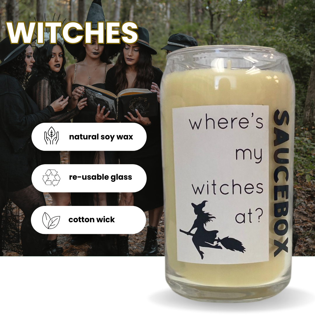 witches soy candle cotton wick
