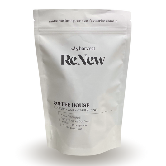 Coffee House - Renew,  Esspresso, Java, Cappuccino.   Make at home candle in a bag 