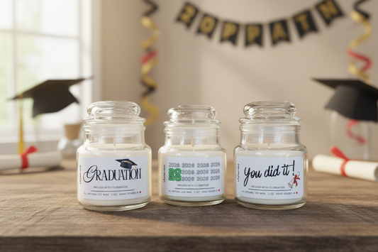 Three glass jars with labels on a white background