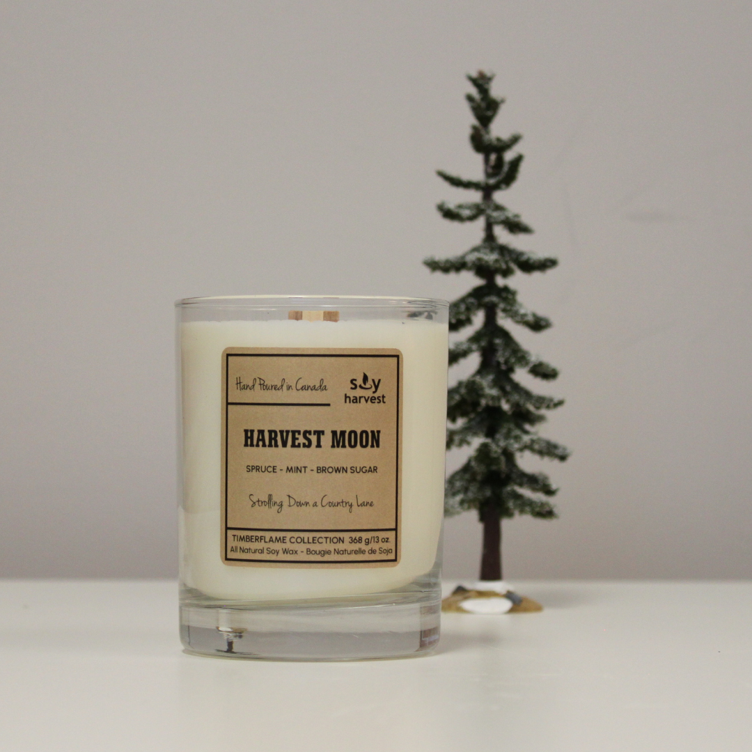  wooden wick all natural soy wax candle  tree in background