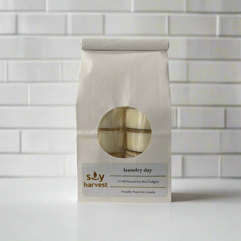 laundry day scent - package of 12 tealights in soy wax