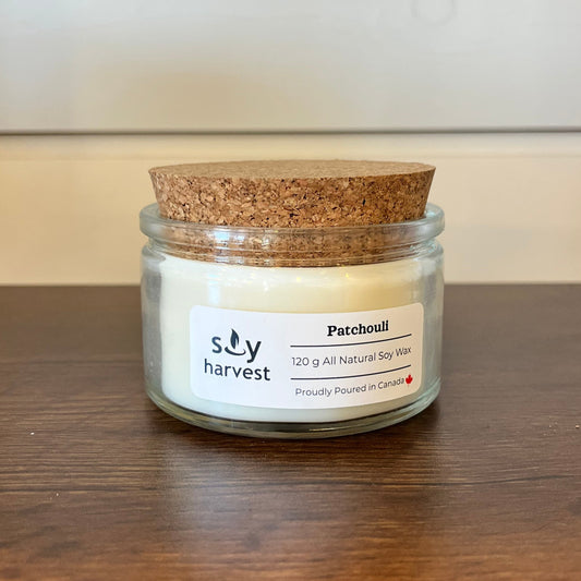 Jar candle on a wooden surface