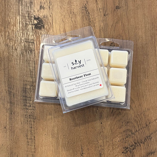 Packaged items on a wooden surface