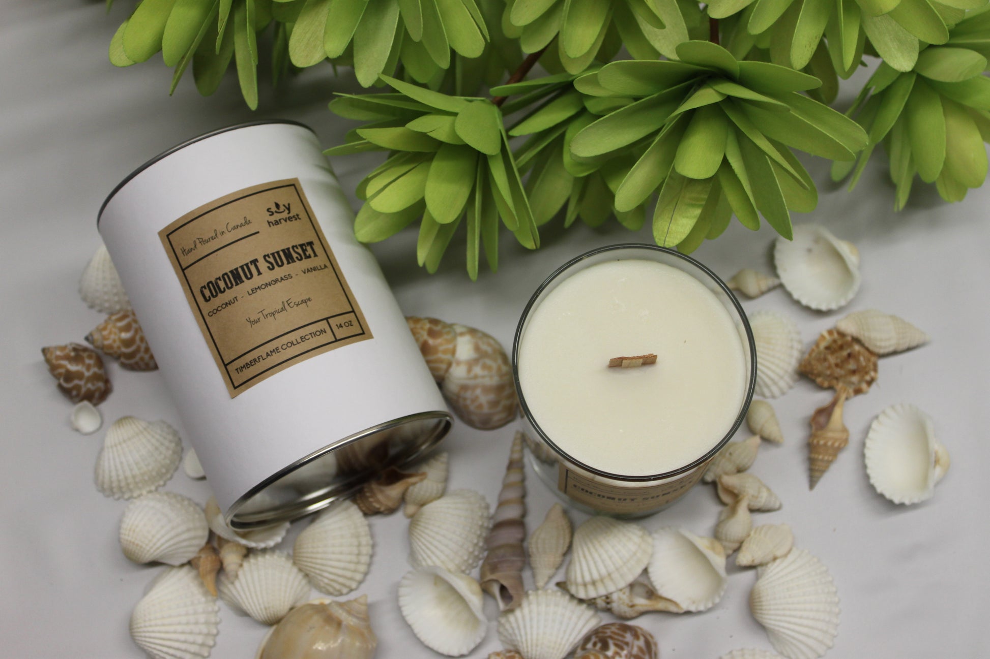  wooden wick all natural soy wax candle 