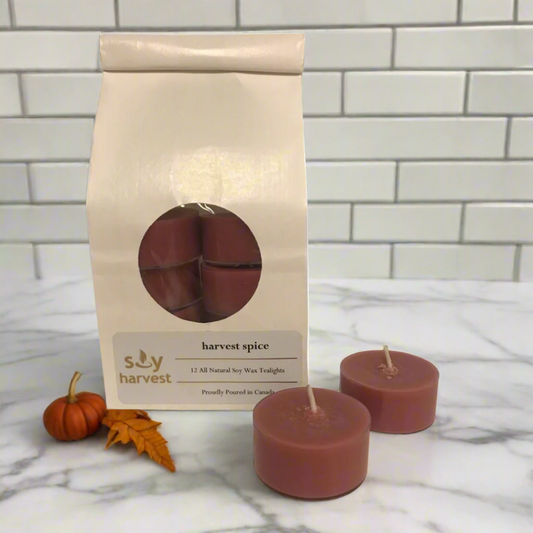 harvest spice soy tealight candle