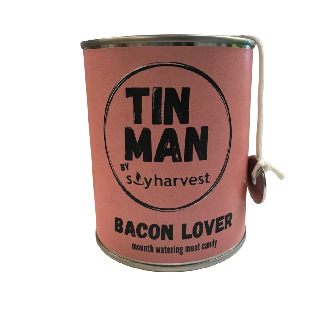 bacon lover tin man candle