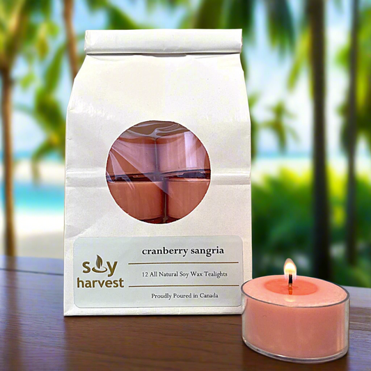 cranberry sangria soy tealight candle