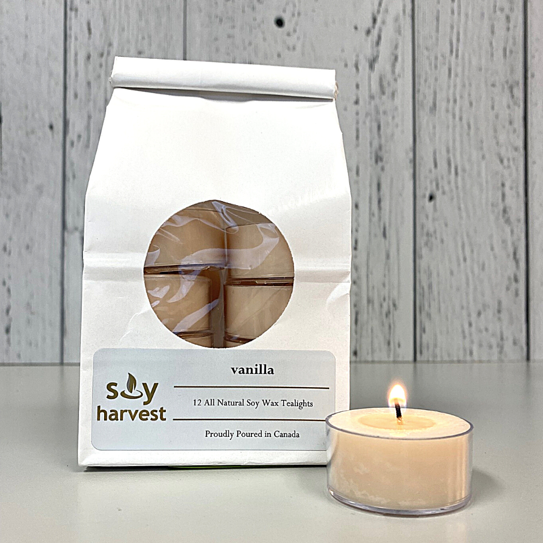 vanilla soy tealight candle