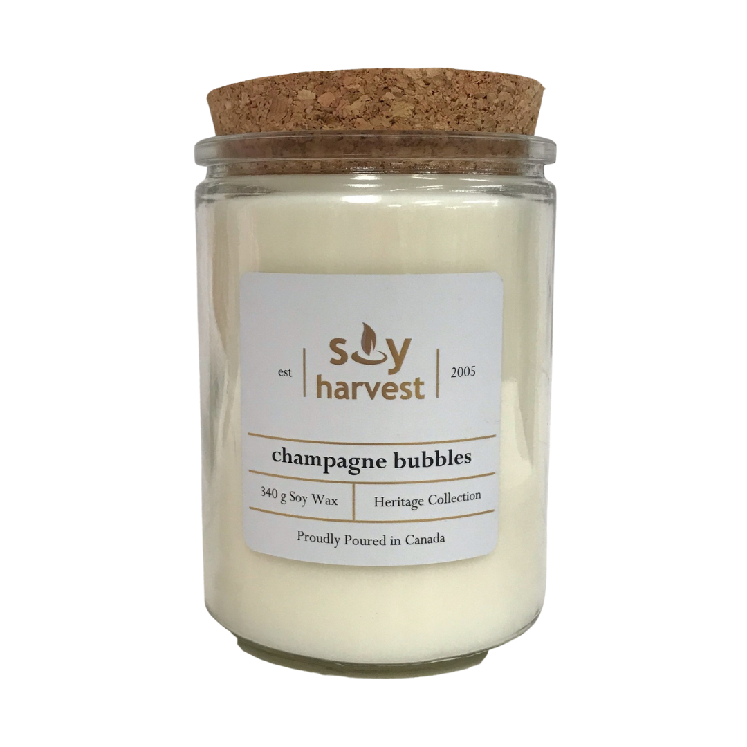 champagne bubbles soy candle cotton wick winnipeg natura soylights